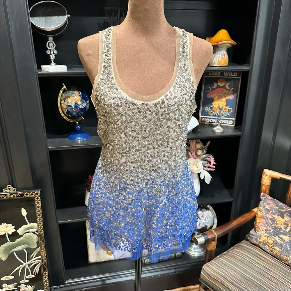 Renzo + Kai Beaded Ombre Silk Blouse – Size M (NWT)